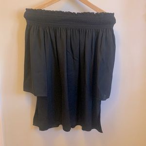 Theory silk, black, off the shoulder, short sleeve flowy top